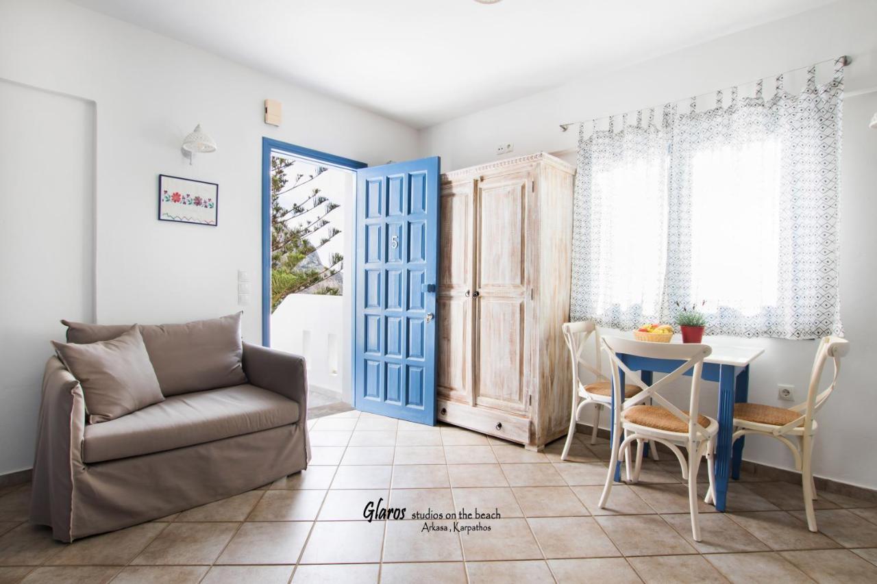 Glaros Luxury Studio On The Beach Apartment Arkasa Exterior photo