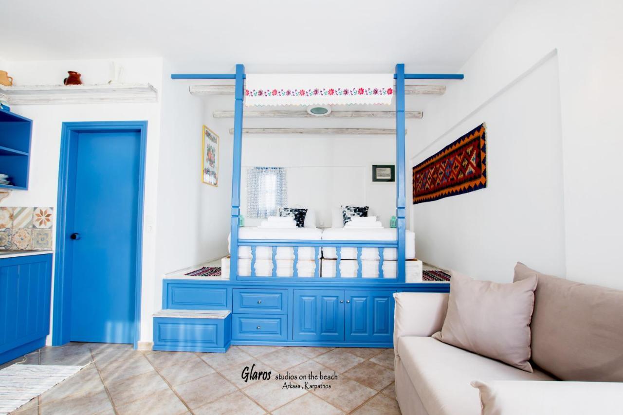 Glaros Luxury Studio On The Beach Apartment Arkasa Exterior photo